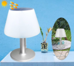 Solar Table White Night Light Household Outdoor Garden Indoor Desk Solar Read Lamp Stainless Steel Balcony LED Lighting Lamps